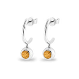 Ladies Rondure Crescent Cremation Ashes Earrings - Cherished Urns