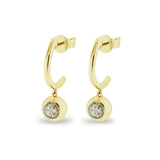 Ladies Rondure Crescent Cremation Ashes Earrings - Cherished Urns