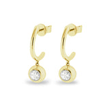 Ladies Rondure Crescent Cremation Ashes Earrings - Cherished Urns