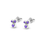 Ladies Rondure Array Triple Cremation Ashes Earrings - Cherished Urns