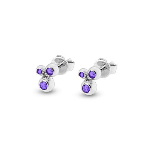 Ladies Rondure Array Triple Cremation Ashes Earrings - Cherished Urns