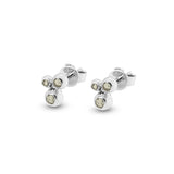 Ladies Rondure Array Triple Cremation Ashes Earrings - Cherished Urns