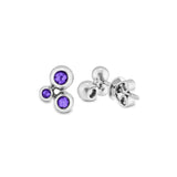 Ladies Rondure Array Triple Cremation Ashes Earrings - Cherished Urns