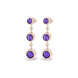 Ladies Rondure Array Triple Drop Cremation Ashes Earrings - Cherished Urns