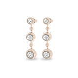 Ladies Rondure Array Triple Drop Cremation Ashes Earrings - Cherished Urns