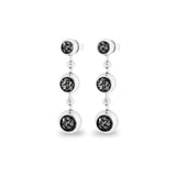Ladies Rondure Array Triple Drop Cremation Ashes Earrings - Cherished Urns