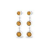 Ladies Rondure Array Triple Drop Cremation Ashes Earrings - Cherished Urns