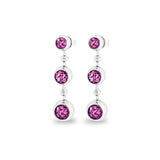 Ladies Rondure Array Triple Drop Cremation Ashes Earrings - Cherished Urns
