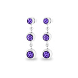 Ladies Rondure Array Triple Drop Cremation Ashes Earrings - Cherished Urns