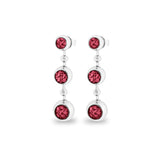 Ladies Rondure Array Triple Drop Cremation Ashes Earrings - Cherished Urns