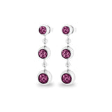 Ladies Rondure Array Triple Drop Cremation Ashes Earrings - Cherished Urns