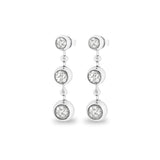 Ladies Rondure Array Triple Drop Cremation Ashes Earrings - Cherished Urns
