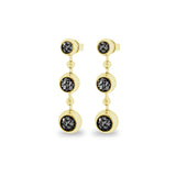 Ladies Rondure Array Triple Drop Cremation Ashes Earrings - Cherished Urns