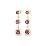 Ladies Rondure Array Triple Drop Cremation Ashes Earrings - Cherished Urns
