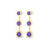 Ladies Rondure Array Triple Drop Cremation Ashes Earrings - Cherished Urns