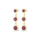 Ladies Rondure Array Triple Drop Cremation Ashes Earrings - Cherished Urns