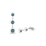 Ladies Rondure Array Triple Drop Cremation Ashes Earrings - Cherished Urns