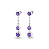 Ladies Rondure Triple Spaced Drop Cremation Ashes Earrings - Cherished Urns