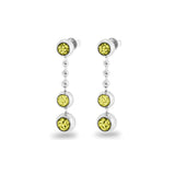 Ladies Rondure Triple Spaced Drop Cremation Ashes Earrings - Cherished Urns