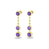 Ladies Rondure Triple Spaced Drop Cremation Ashes Earrings - Cherished Urns