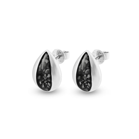 Ladies Rondure Teardrop Cremation Ashes Earrings - Cherished Urns