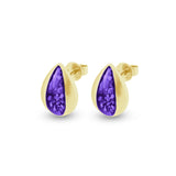 Ladies Rondure Teardrop Cremation Ashes Earrings - Cherished Urns