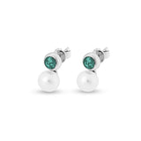 Ladies Rondure Pearl Cremation Ashes Earrings - Cherished Urns