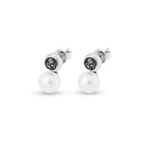 Ladies Rondure Pearl Cremation Ashes Earrings - Cherished Urns
