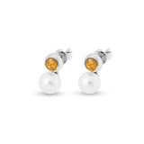 Ladies Rondure Pearl Cremation Ashes Earrings - Cherished Urns