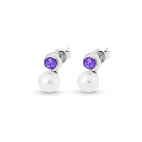 Ladies Rondure Pearl Cremation Ashes Earrings - Cherished Urns