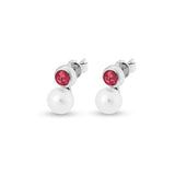 Ladies Rondure Pearl Cremation Ashes Earrings - Cherished Urns