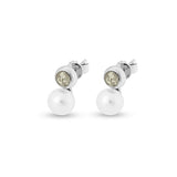 Ladies Rondure Pearl Cremation Ashes Earrings - Cherished Urns