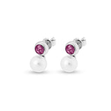 Ladies Rondure Pearl Cremation Ashes Earrings - Cherished Urns