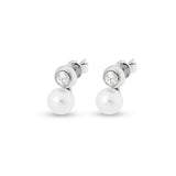 Ladies Rondure Pearl Cremation Ashes Earrings - Cherished Urns