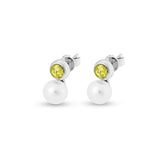 Ladies Rondure Pearl Cremation Ashes Earrings - Cherished Urns