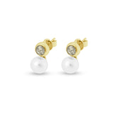 Ladies Rondure Pearl Cremation Ashes Earrings - Cherished Urns