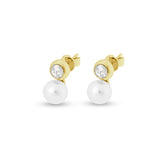 Ladies Rondure Pearl Cremation Ashes Earrings - Cherished Urns