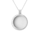 Large Round Glass Locket Sterling Silver Cremation Ashes Locket - Cherished Urns