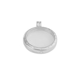 Large Round Glass Locket Sterling Silver Cremation Ashes Locket - Cherished Urns