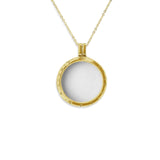 Small Round Glass Locket Sterling Silver Cremation Ashes Locket - Cherished Urns