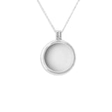 Small Round Glass Locket Sterling Silver Cremation Ashes Locket - Cherished Urns