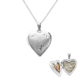 Mum Heart Shaped Sterling Silver Cremation Ashes Locket - Cherished Urns
