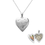 Dad Heart Shaped Sterling Silver Cremation Ashes Locket - Cherished Urns