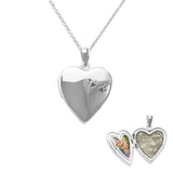 Paw Print Heart Shaped Sterling Silver Cremation Ashes Locket - Cherished Urns