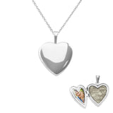 Small Heart Shaped Sterling Silver Cremation Ashes Locket - Cherished Urns