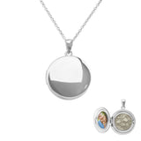 Circular Shaped Sterling Silver Cremation Ashes Locket - Cherished Urns