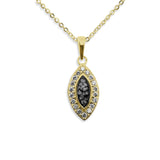 Ladies Marquise Memorial Ashes Pendant with Fine Crystals - Cherished Urns