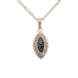 Ladies Marquise Memorial Ashes Pendant with Fine Crystals - Cherished Urns