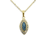 Ladies Marquise Memorial Ashes Pendant with Fine Crystals - Cherished Urns