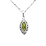 Ladies Marquise Memorial Ashes Pendant with Fine Crystals - Cherished Urns